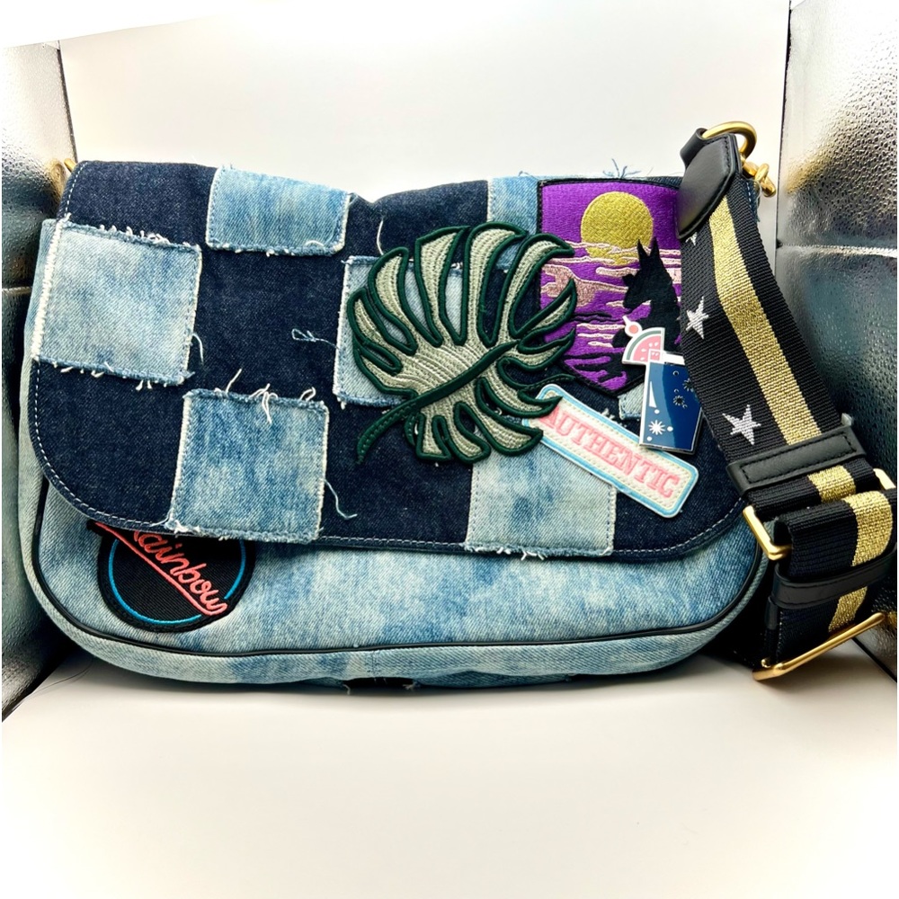 Marc Jacobs Denim Patches Patch Patches Crossbody Messenger Bag